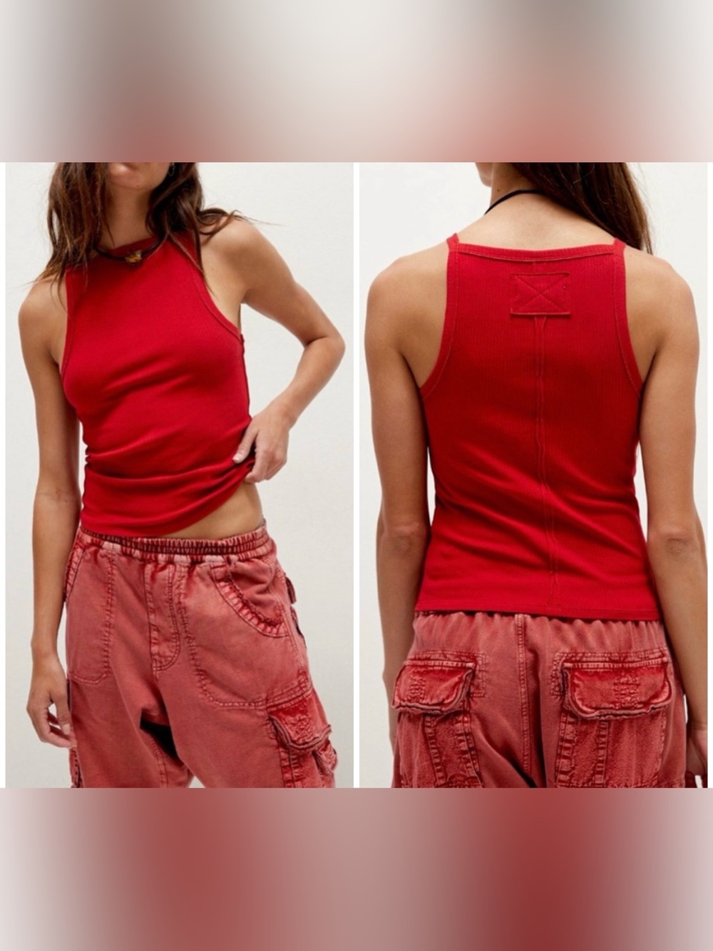 NWT Free People We The Free Mia Tank - salsa red - medium